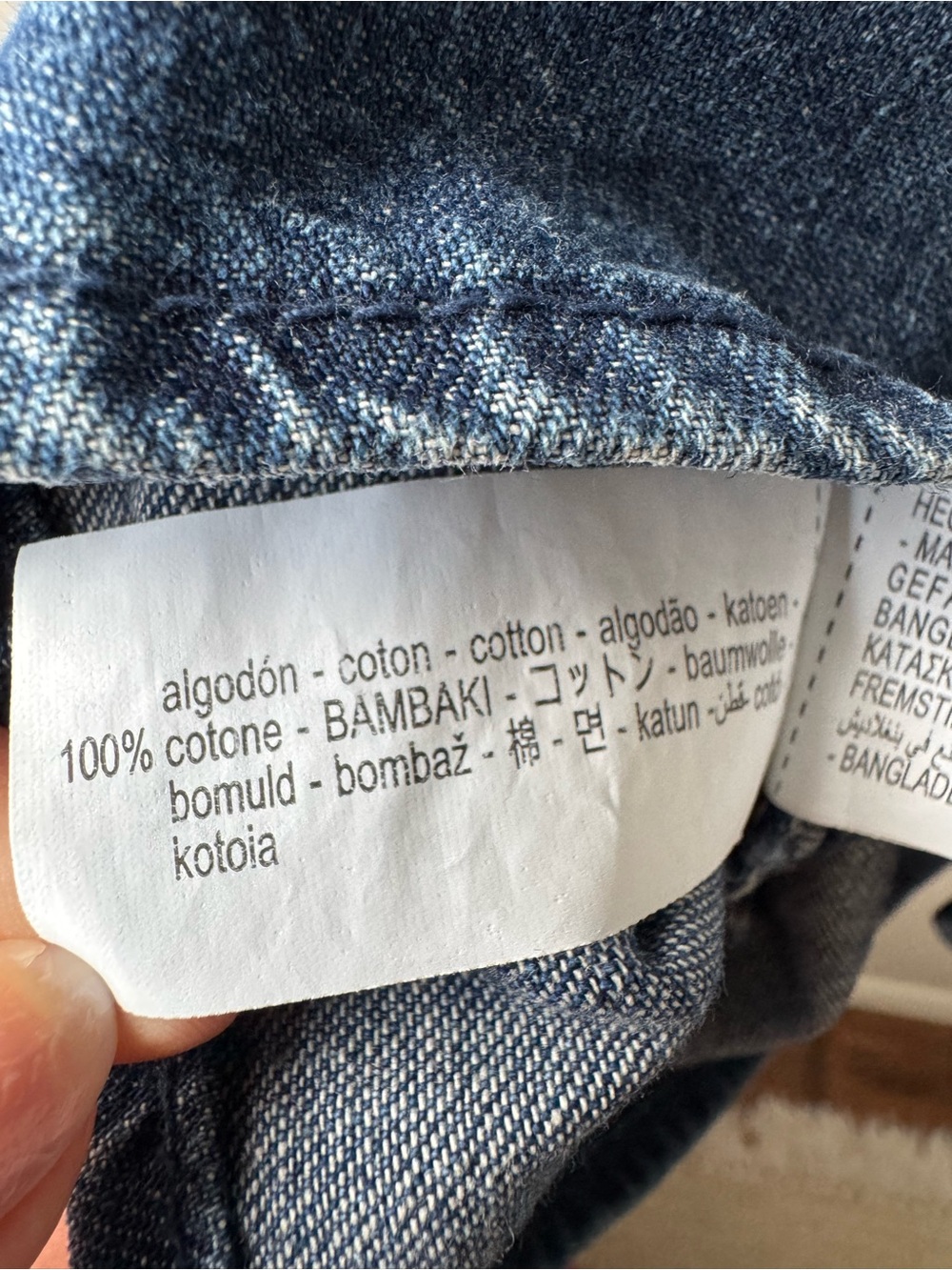 100% Cotton Denim Dress with Spaghetti Straps - Dark Blue - Picture 5 of 13